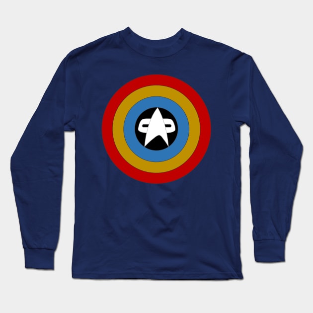 Captain Federation Shield Uniform Colors Long Sleeve T-Shirt by IORS